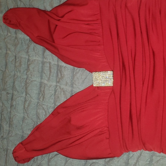 Red sleeveless flare dress. size small - Picture 3 of 4